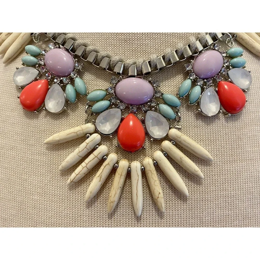 Anthropologie Neon Pop Tribal Statement‎ Necklace